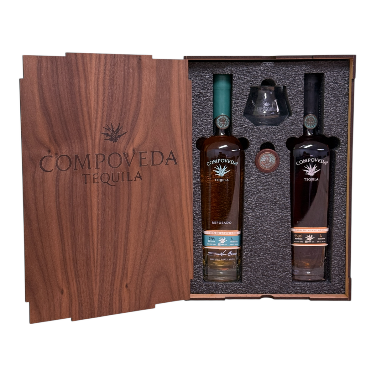 Compoveda Wood Gift Set | Reposado & Extra Anejo Tequila Collection