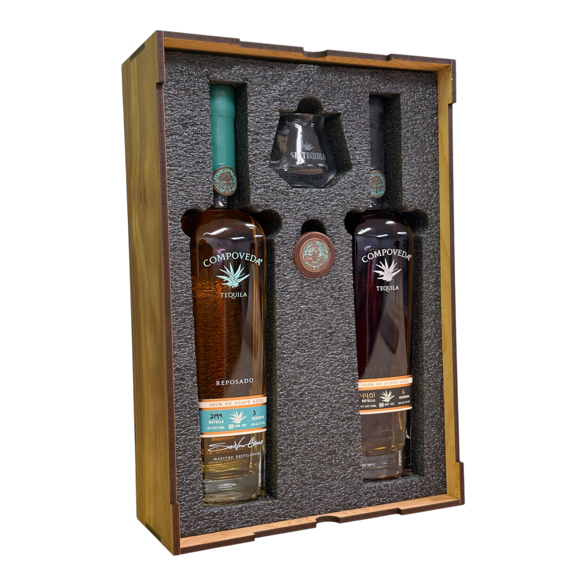 Compoveda Wood Gift Set | Reposado & Extra Anejo Tequila Collection